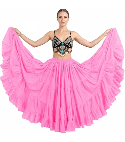 Amazon.com: Belly Dance Tribal Cotton 25 Yard Skirt | Fiery Frills